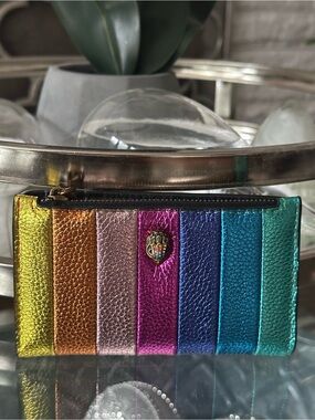 Kurt Geiger Rainbow Metallic Stripe Zip Wallet